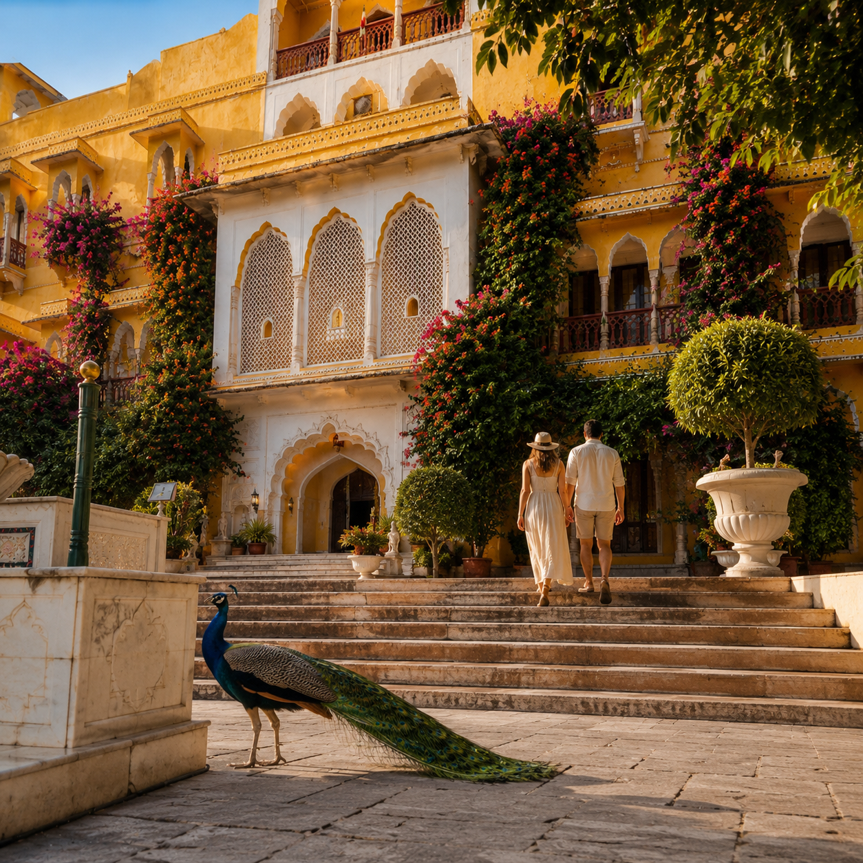 Courtyard of a Jaipur heritage hotel
